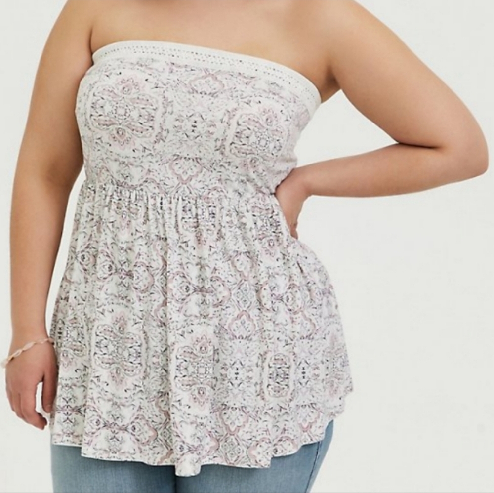 Torrid strapless babydoll top size 1